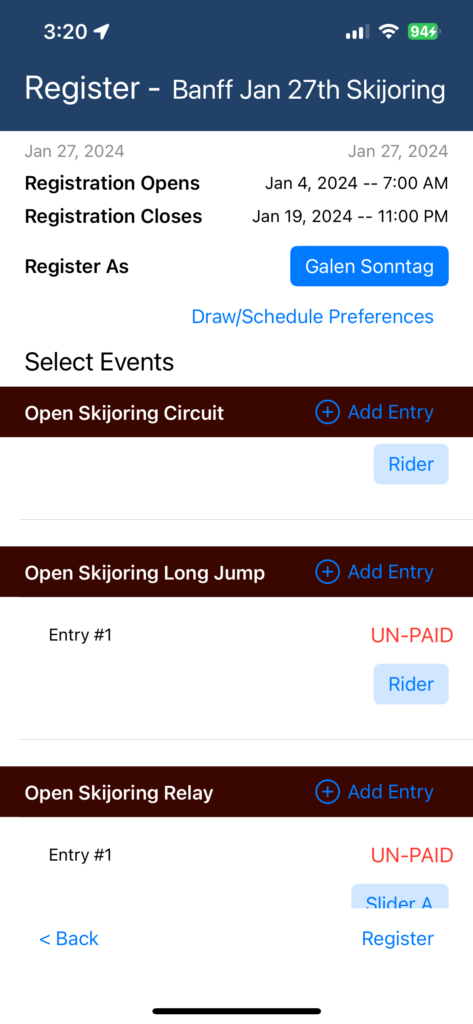 RodeoReady-skijoring-competition-entry